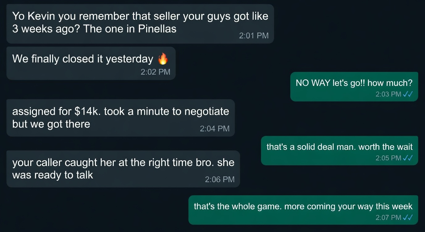 Client chat screenshot