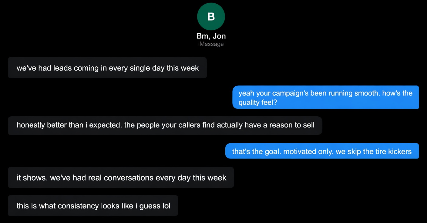 Client chat screenshot